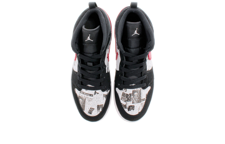 Детские кеды Jordan Air Jordan 1 Mid Newspaper Air Times (черный) — Чёрный — фото 5