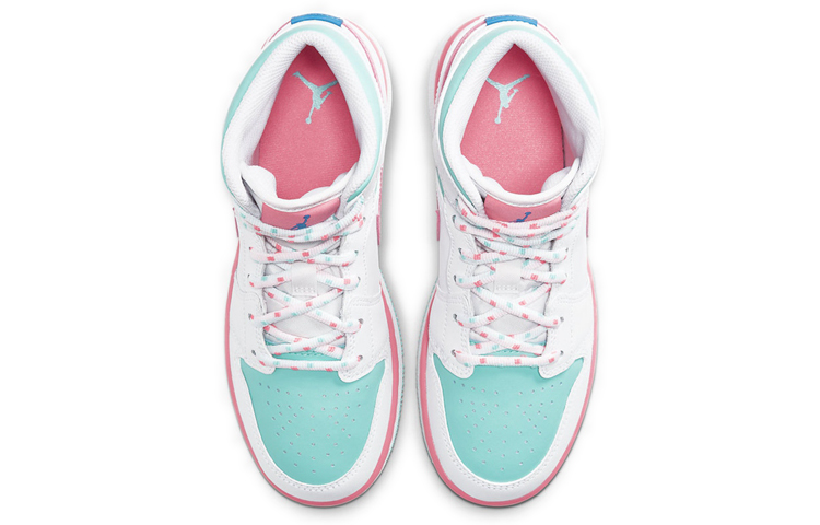 Кеды Jordan Air Jordan 1 Mid (бело-сине-розовые) — фото 9