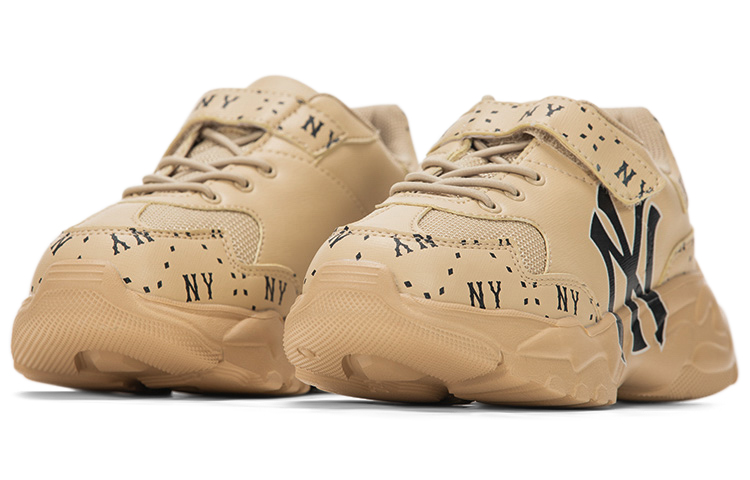 Детские кроссовки MLB Big Ball Chunky Cookie (бежево-желтые) — фото 6