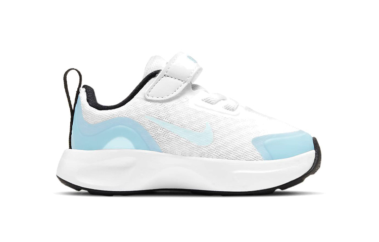 Детские кроссовки Nike Wearallday (бело-голубые) — Белый / светло-синий — фото 3