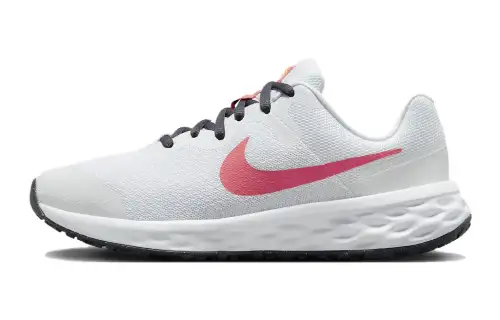 Nike REVOLUTION 6 GS Slip Resistant Abrasion Resistant Low top Running Shoes White Unisex