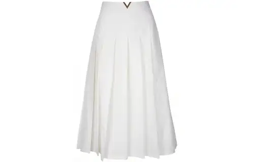 Valentino\tCompact Poplin Midi Skirt