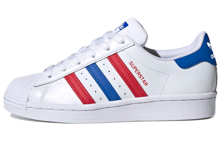 Детские кеды adidas originals SUPERSTAR J (бело-красно-синие)
