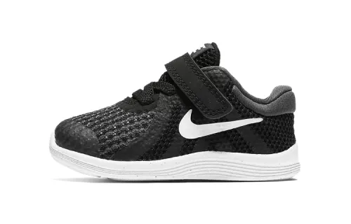 Nike REVOLUTION 4 Velcro Sports Breathable Shock Absorption Low-top Running Shoes Black Infants and Toddlers
