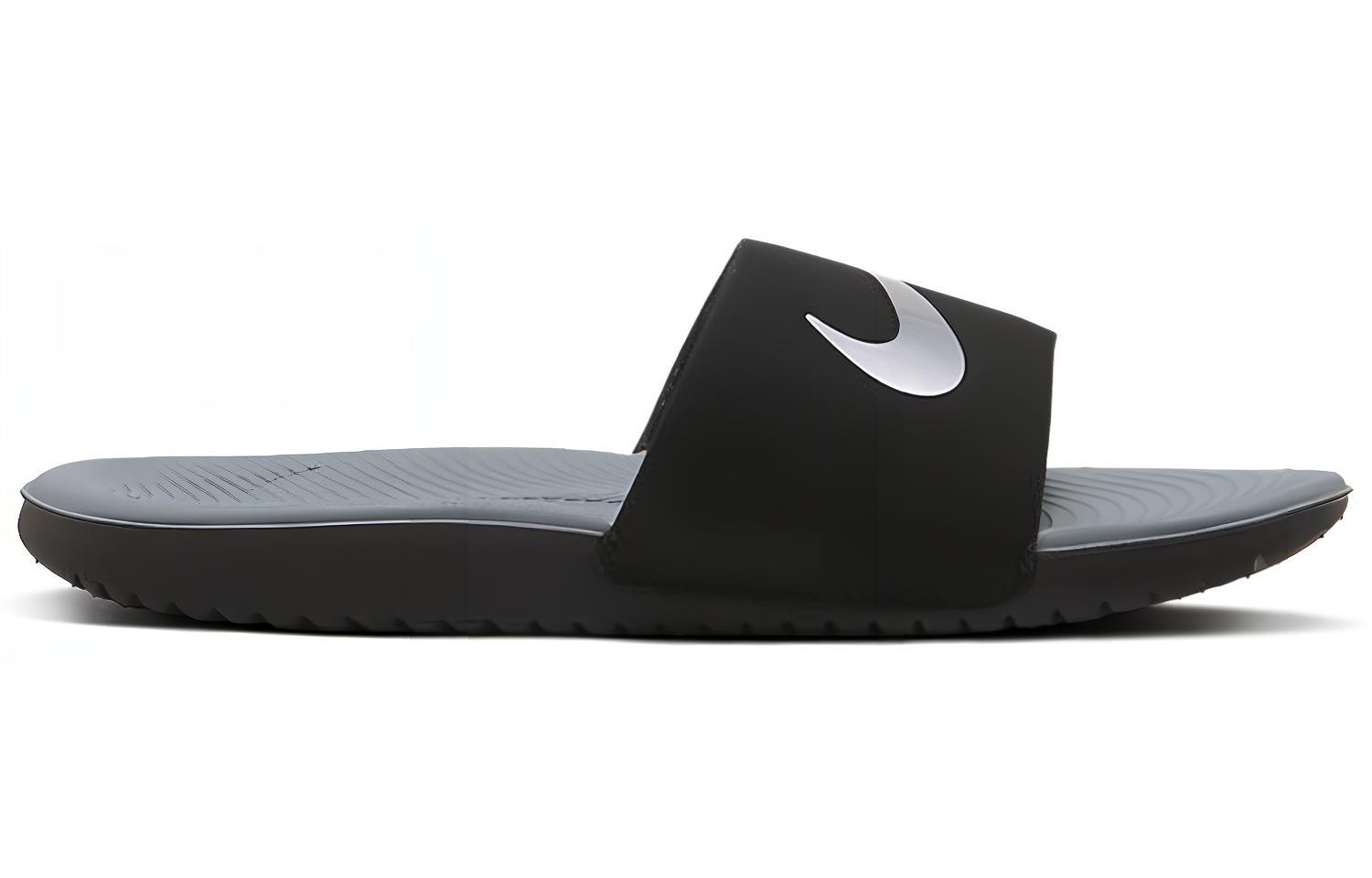 Детские шлепанцы Nike Kawa Slide (черно-серый) — Чёрныйсерый — фото 2