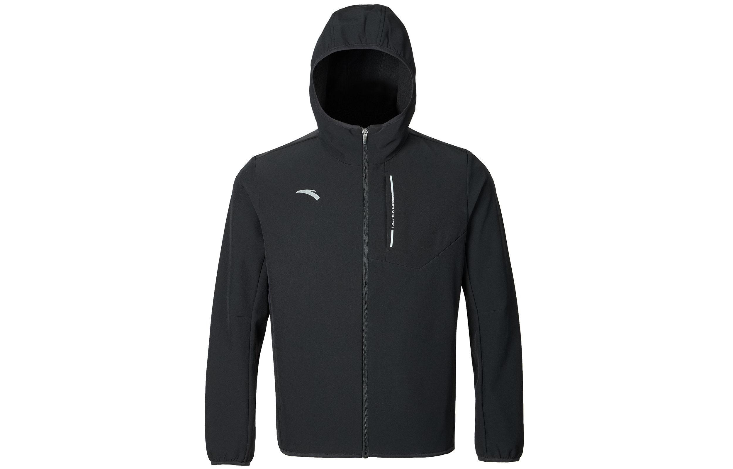 Anta comprehensive training series Comfortable and casual hooded zipper letter printed simple windbreaker men's basic black