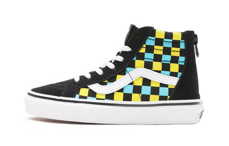 Детские кеды Vans SK8 (черно-зелено-желтый)