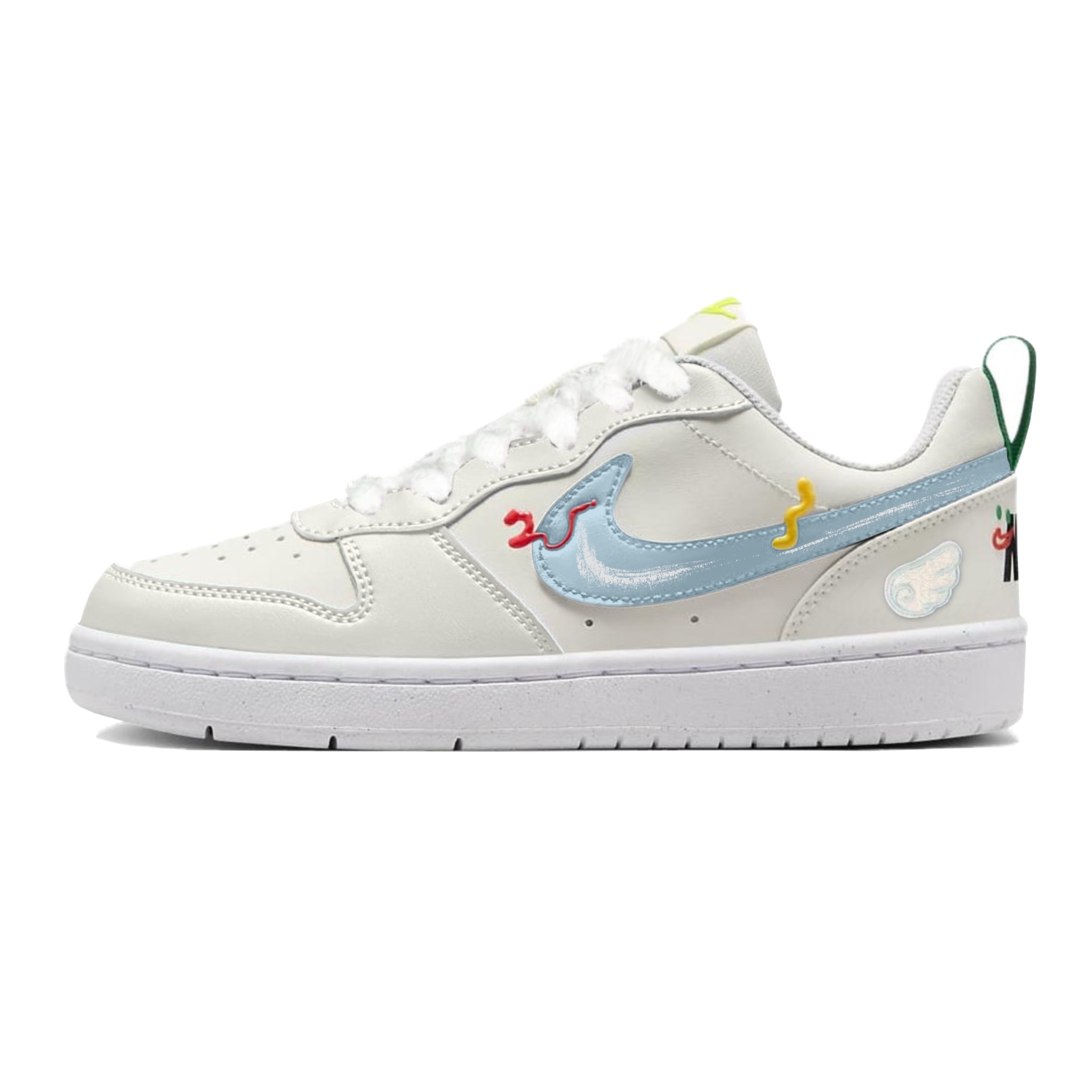 Nike, fresh cute casual fashionable non-slip wear-resistant low children's azure sneakers, custom-made, simple and elegant design, for teenagers