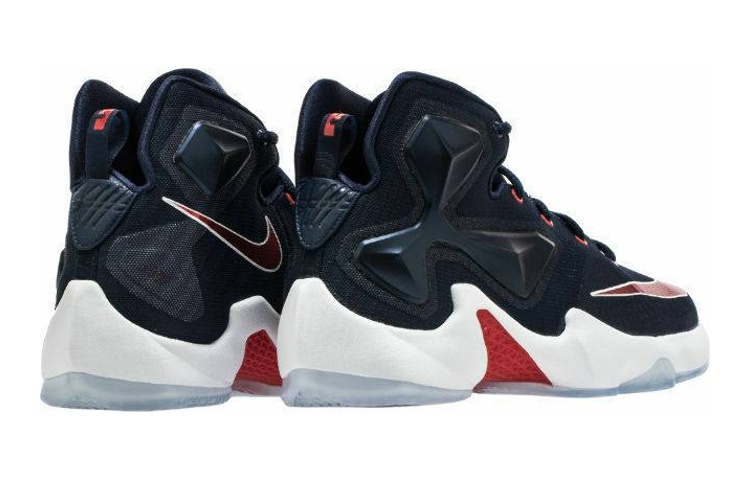 Мужские кроссовки Nike NikeLebron 13 GS (белый / синий / красный) — фото 4