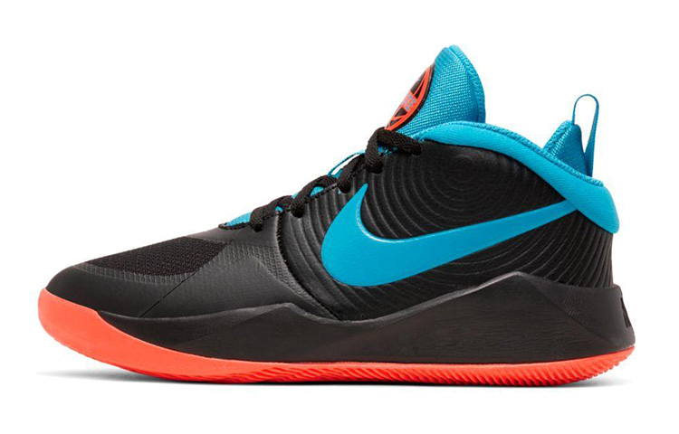 Nike Team Hustle D 9 Mid top Basketball Shoes Black Blue Orange Unisex