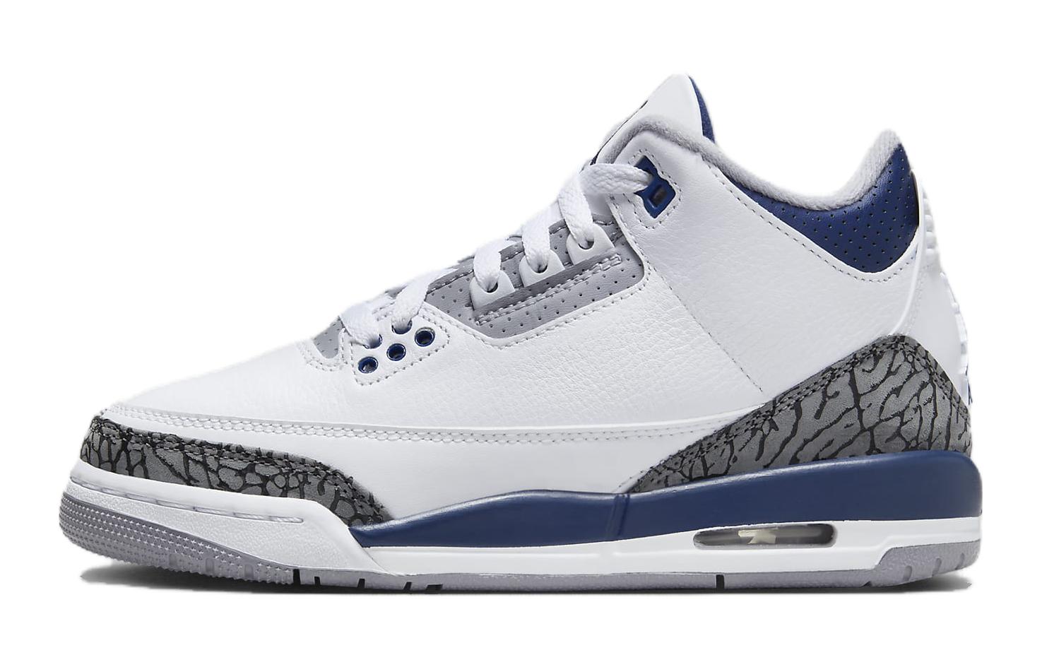 Кроссовки Jordan Air Jordan 3 Retro (серо-бело-синие)