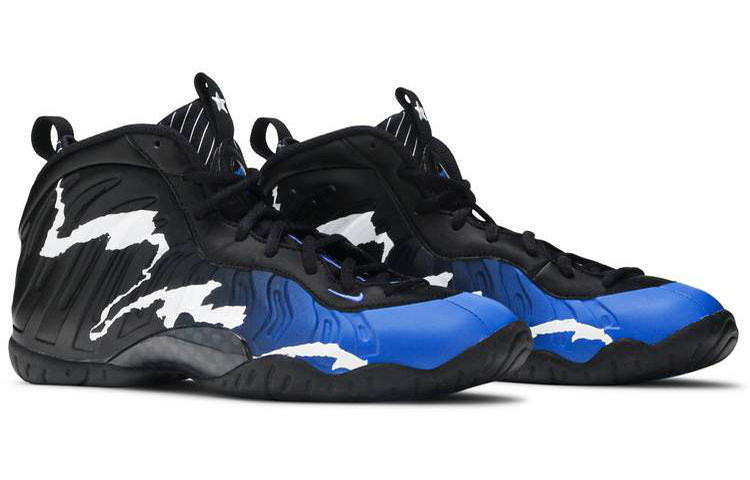 Детские кроссовки Nike NikeFoamposite One GS (черно-синий) — Чёрныйсиний — фото 5