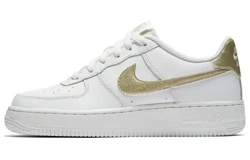 Nike Air Force 1 Low Summit White Metallic Gold GS