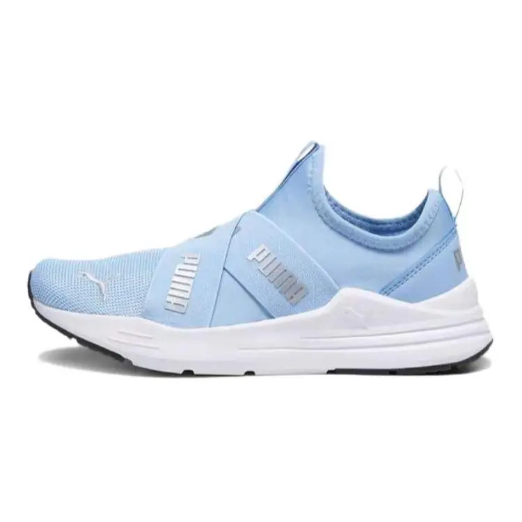 PUMA Wired Run Slip On Cushioning Abrasion Resistant Cushioning, Wear Resistant Low top Kids Lifestyle Shoes Blue