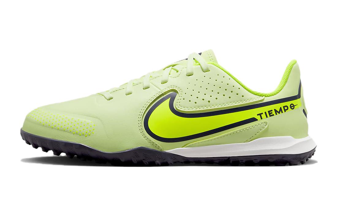 Nike Tiempo Legend 9 Jr Academy TF Artificial turf Anti-slip anti-kick Low-top Children's football shoes Green Children's style