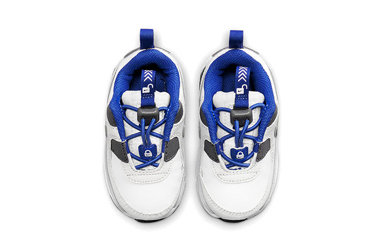 Детские кроссовки Nike Air Max 90 Toggle (белый / черный / синий) — Белый / чёрный / синий — фото 5