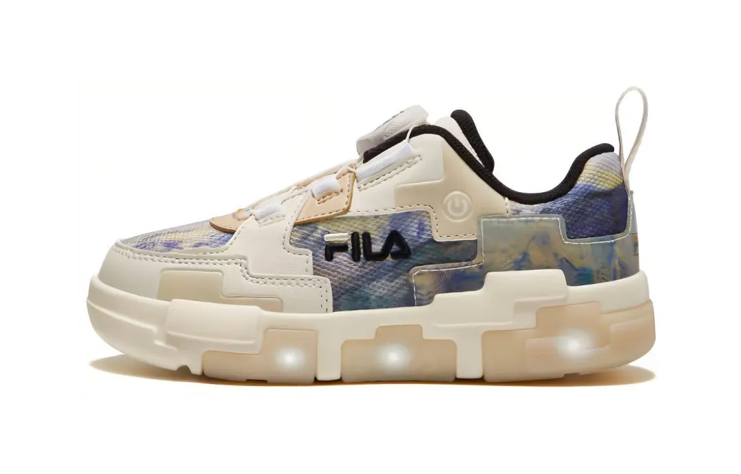 FILA KIDS Low top Cushioning Abrasion Resistant Cushioning, Wear Resistant Kids' Training Shoes White Light Pink