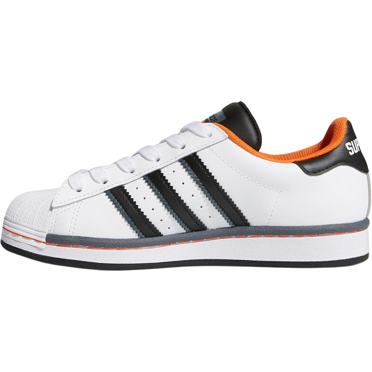 Кеды adidas originals Superstar J (бело-черно-оранжевые)