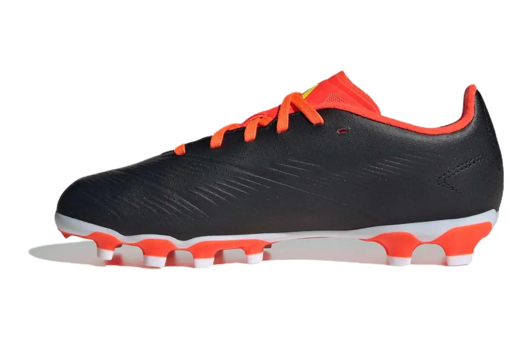 Adidas Predator 24 League Synthetic Leather Abrasion Resistant Breathable Low top Kids' Soccer Shoes Black Red Kids'