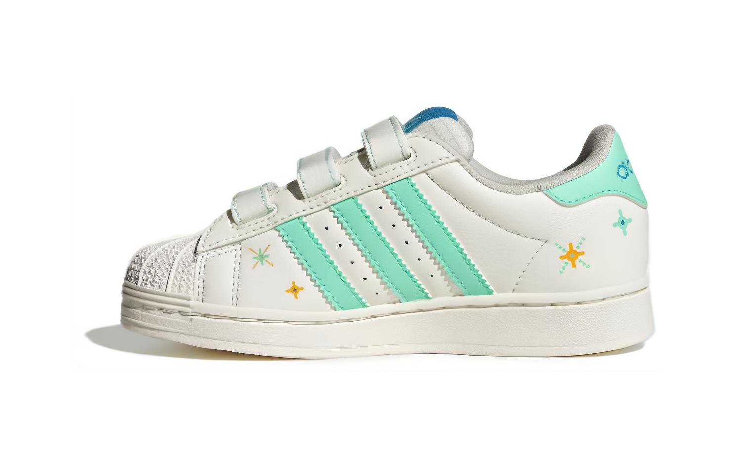 Детские кеды adidas adidas originals SUPERSTAR COMFORT CLOSURE (бело-зеленые)