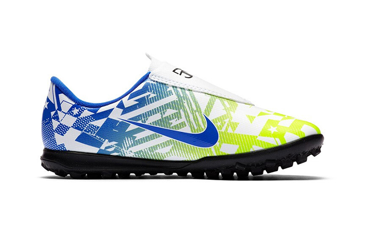 Детские бутсы Nike Mercurial Vapor 13 Club NJR (зелено-сине-белые) — Зелёный / синий / белый — фото 4