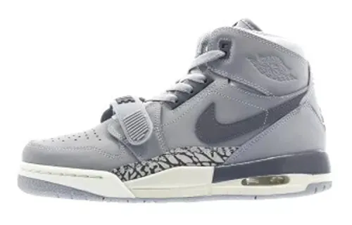 Jordan Legacy 312 Leather Gray Wolf Velcro GS Shock Absorption High Top Basketball Shoes Gray Unisex