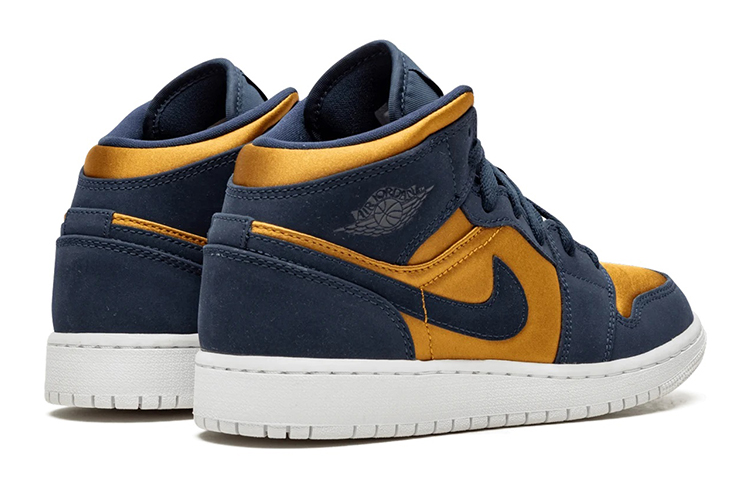 Кеды Jordan JordanAir Jordan 1 Mid Obsidian Desert Ochre GS (желто-синий) — Жёлтый / синий — фото 5