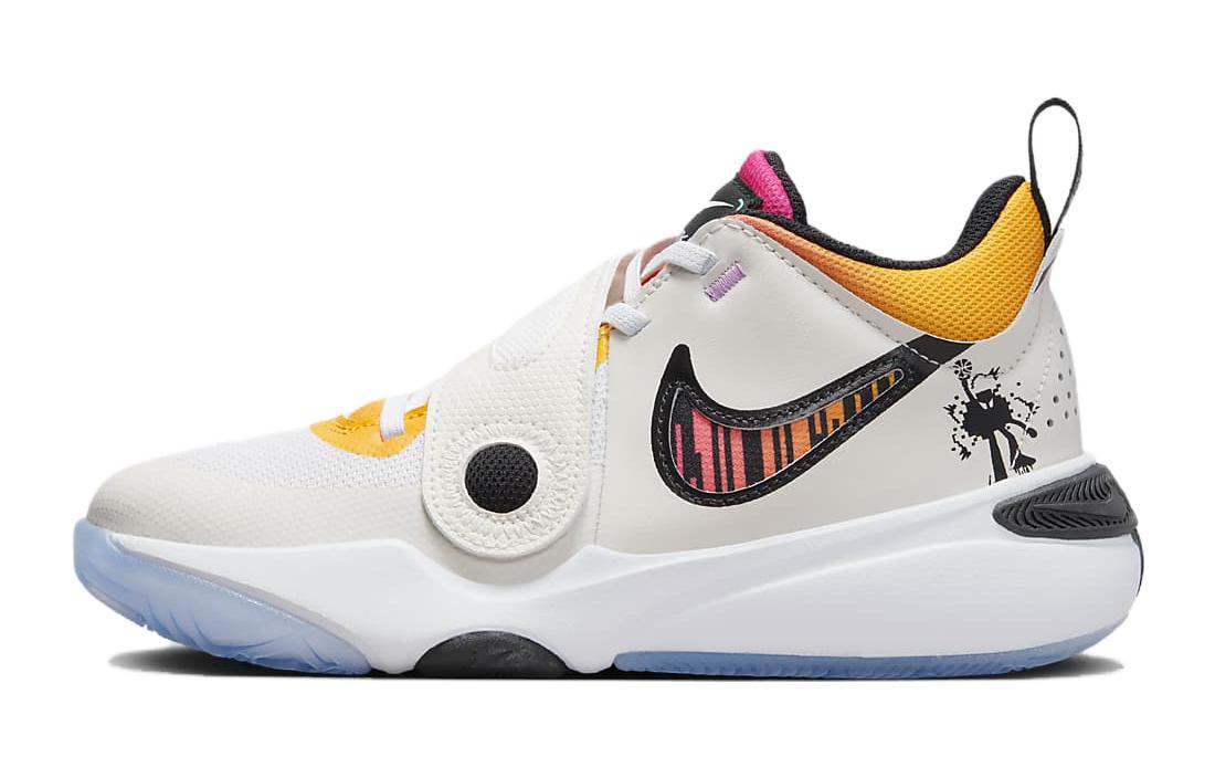 Кроссовки Nike NikeTeam Hustle D 11 GS (бело-оранжевые)