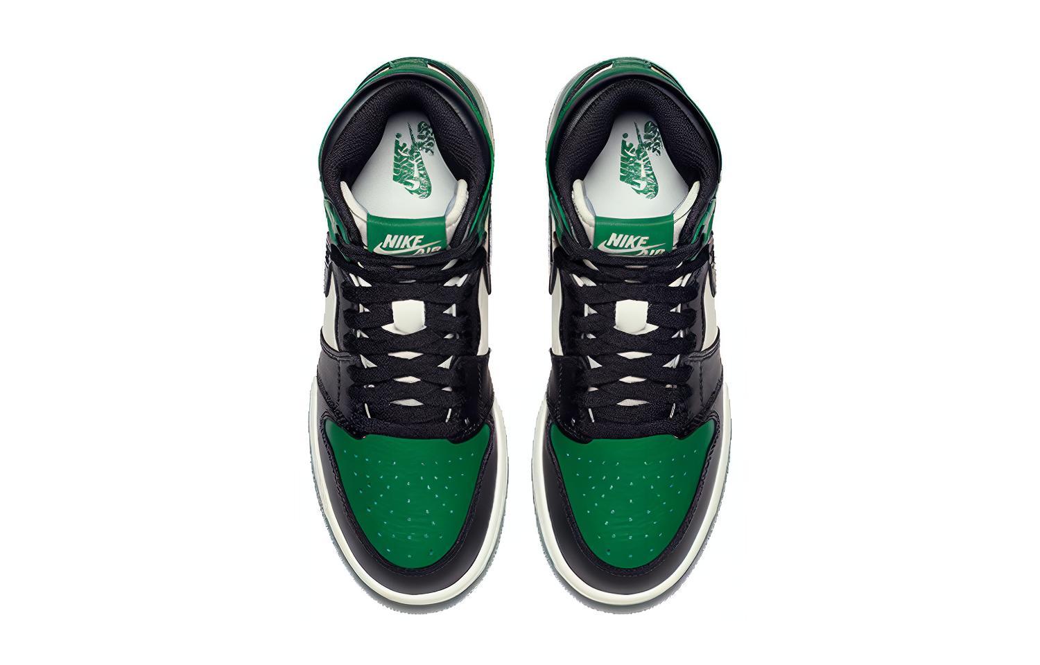 Кеды Jordan 1 Retro High Pine Green (черно-зеленые) — фото 8
