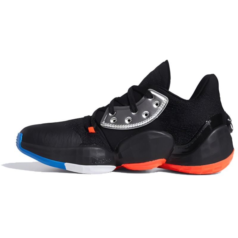 Детские кроссовки adidas Harden Vol. 4 J (черно-оранжевые)