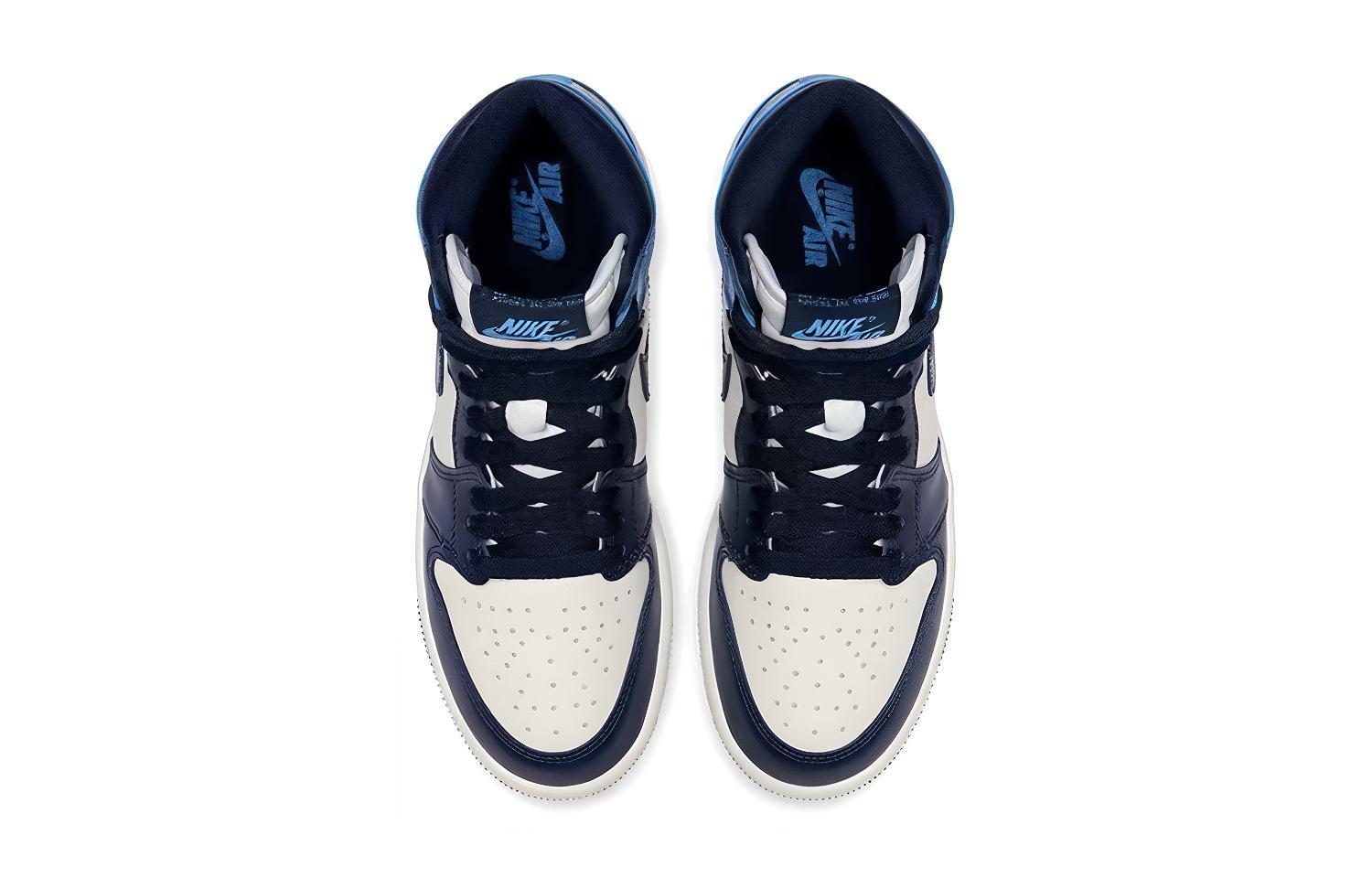 Кеды Jordan Air Jordan 1 "Obsidian" (бело-черно-синий) — Белый / чёрный / синий — фото 9