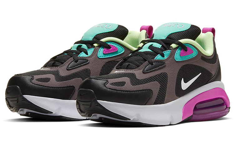 Кроссовки Nike NikeAir Max 200 GS (черный / белый / фиолетовый) — Чёрный / белый / фиолетовый — фото 3