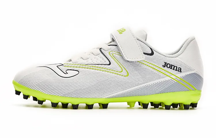 Joma Slip Resistant Coverage Abrasion Resistant Low top Kids' Soccer Shoes White Silver Kids'