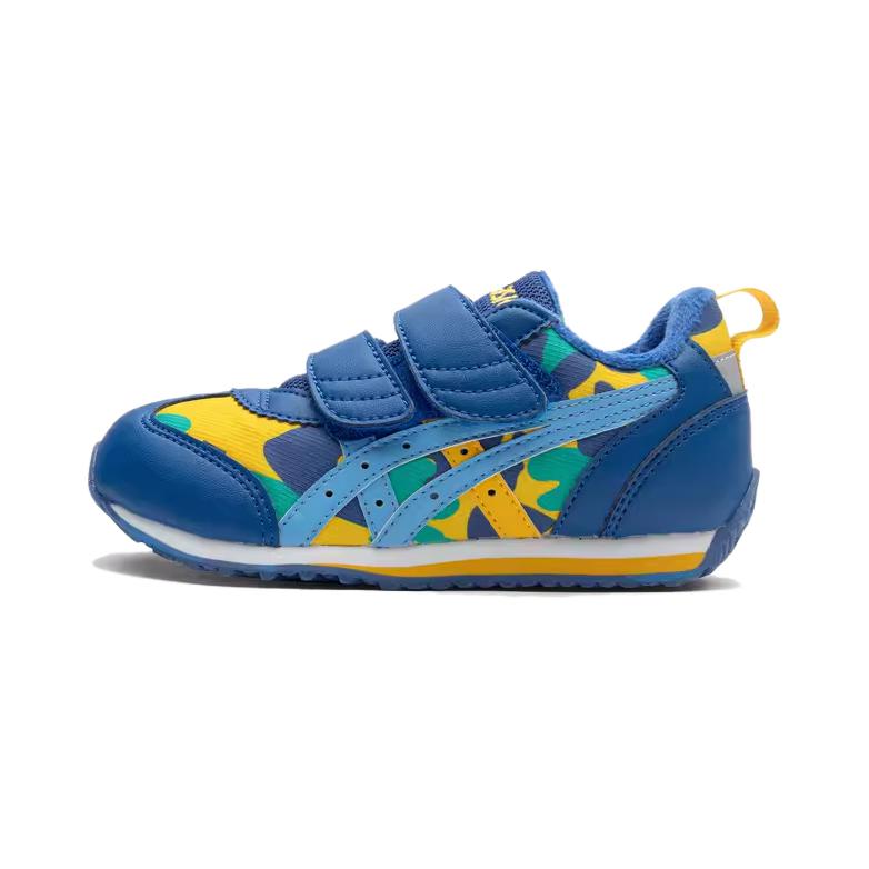 ASICS Cotla antibacterial and deodorizing shock-absorbing low-top children's casual shoes blue and yellow for small and medium-sized children