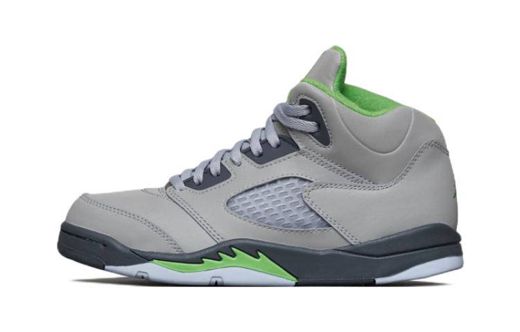 Jordan Air Jordan 5 Retro Green Bean Retro Mid-top Children's Basketball Shoes Gray Green Children's