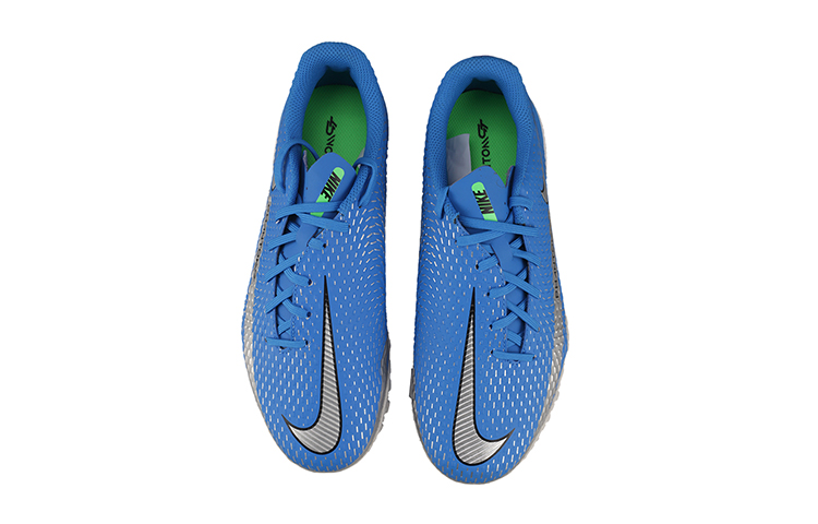 Детские бутсы Nike Phantom GT Academy TF (сине-серебристые) — Синий / серебристый — фото 4