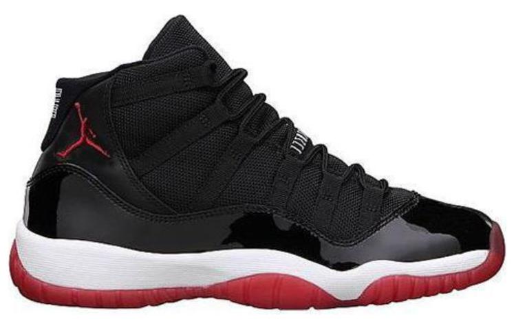 Кроссовки Jordan JordanAir Jordan 11 Playoffs GS (черно-бело-красные) — Чёрный / белый / красный — фото 2
