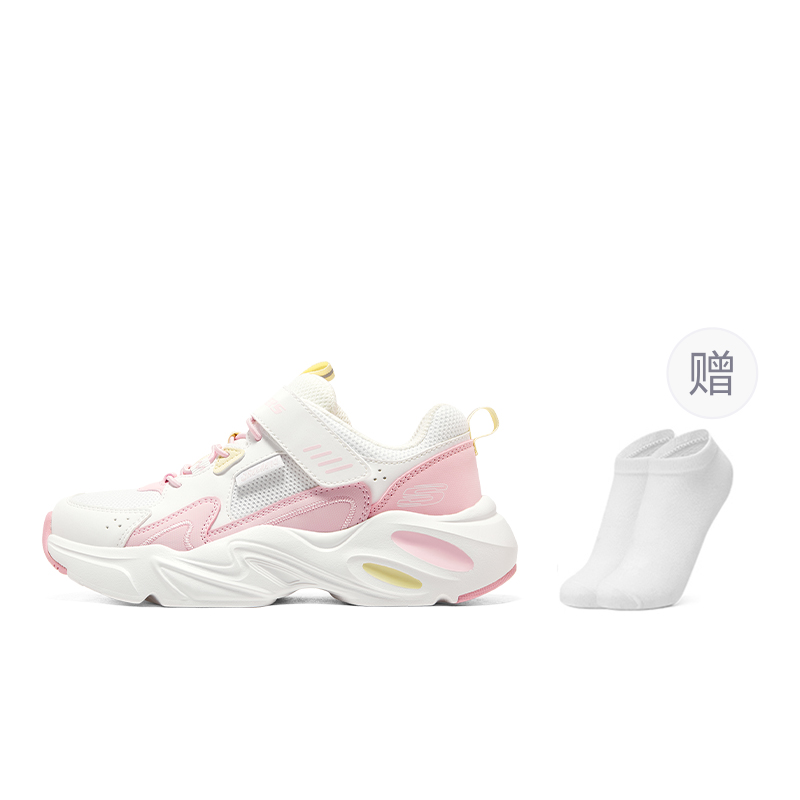 Детские кроссовки Skechers (бело-розовые)