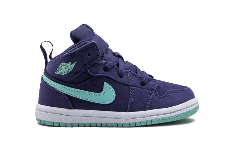 Детские кроссовки Jordan Air Jordan 1 (фиолетовый / зеленый) — Фиолетовый / зелёный — фото 2