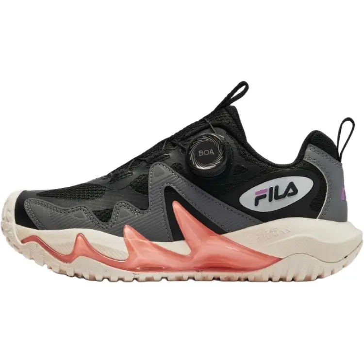 FILA KIDS Slip Resistant Anti Kick Low top Kids' Training Shoes Black Gray Teenagers