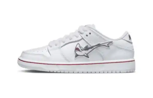 Oski x Nike Dunk SB Pro Iso Shark Retro Casual Low Top Shoes White Gray Small and Medium Children