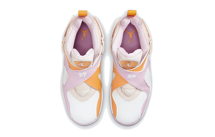 Детские кроссовки Jordan Air Jordan 8 "Arctic Punch" (бело-розово-оранжевые) — Белый / розовый / оранжевый — фото 6