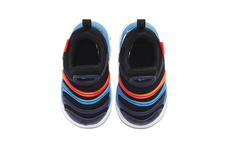 Детские кроссовки Nike Dynamo Free (черные) — 黑/深藏青/橙红/激光蓝 — фото 4