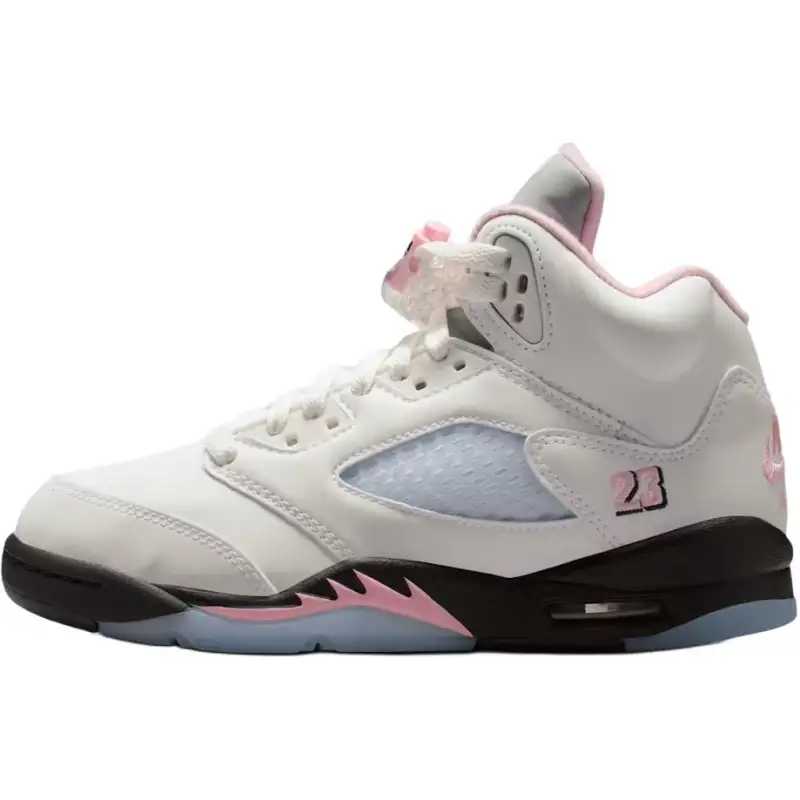 Jordan Air Jordan 5 Synthetic Leather Low top Basketball Shoes Pink Unisex