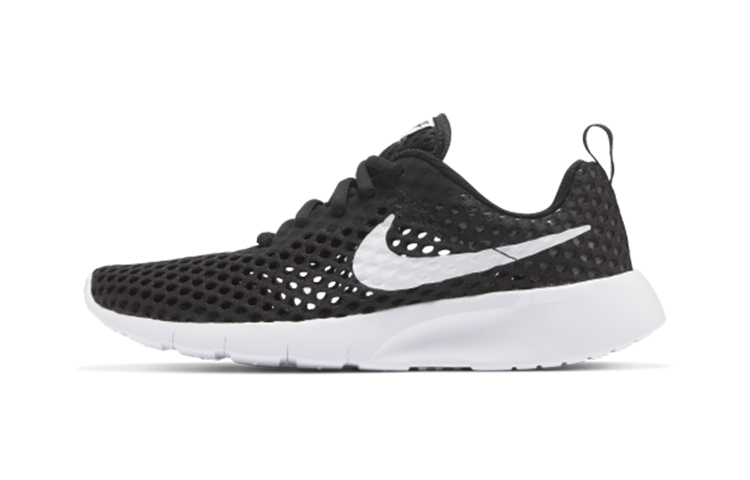 Nike Tanjun woven mesh comfortable wear-resistant low-cut children's casual shoes black and white