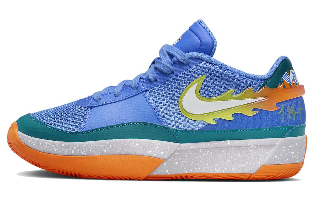 Nike Ja 1 Morant Generation \"Backyard BBQ\" Comfortable, professional and stable GS low-top children's basketball shoes, blue and orange, children's style