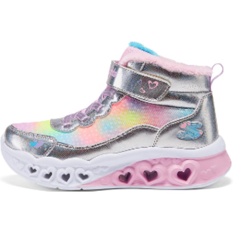 Женские ботинки Skechers kids (серебряные)