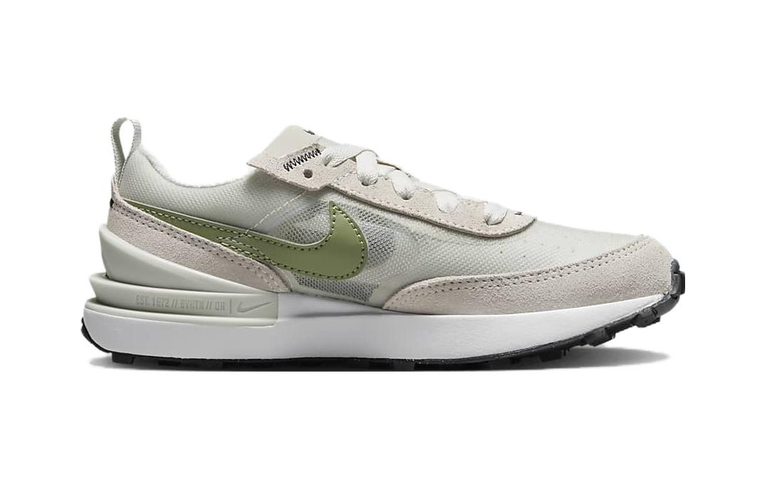 Детские кроссовки Nike Waffle One PS (серые с зеленым) — Серый / зелёный — фото 4
