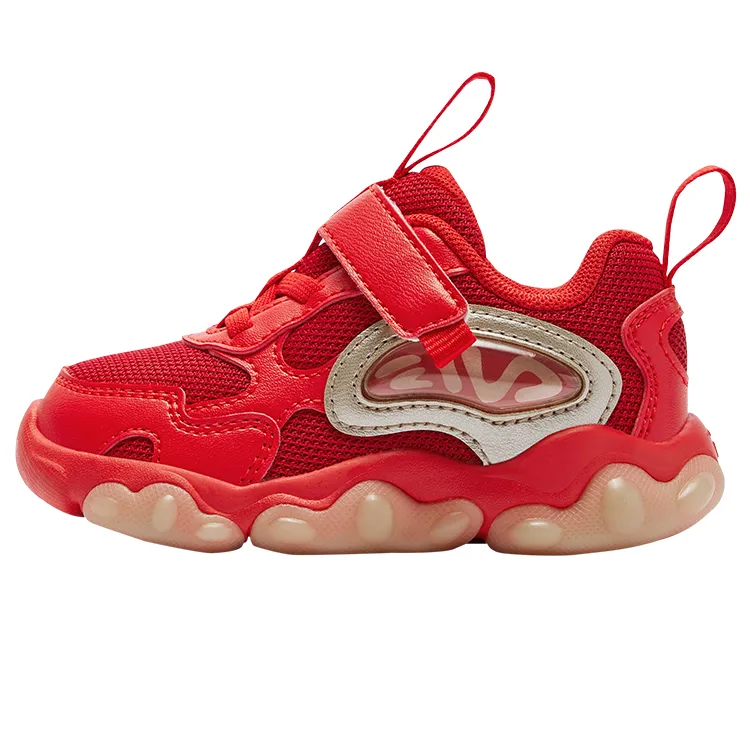 FILA KIDS Paw Light Shoes Lightweight Cushioning Low top Feile Kids' Training Shoes Molecular Red/Fire Red