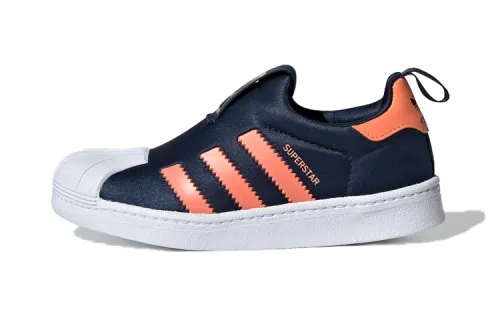 Adidas originals SUPERSTAR 360 360 comfortable and durable wear-resistant low-cut sneakers black, orange and white for children and middle-aged children